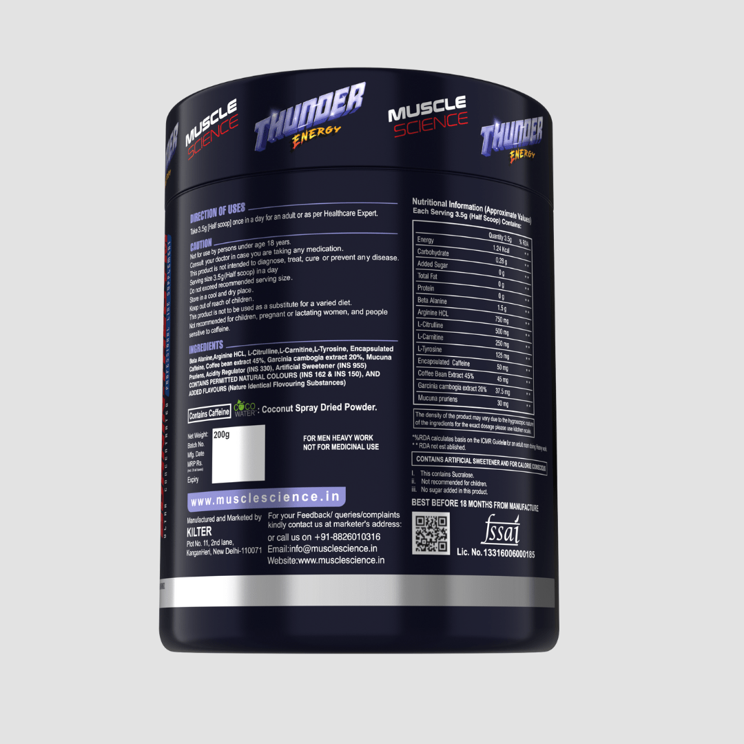 Muscle Science Thunder Energy Pre Workout - 57 Servings