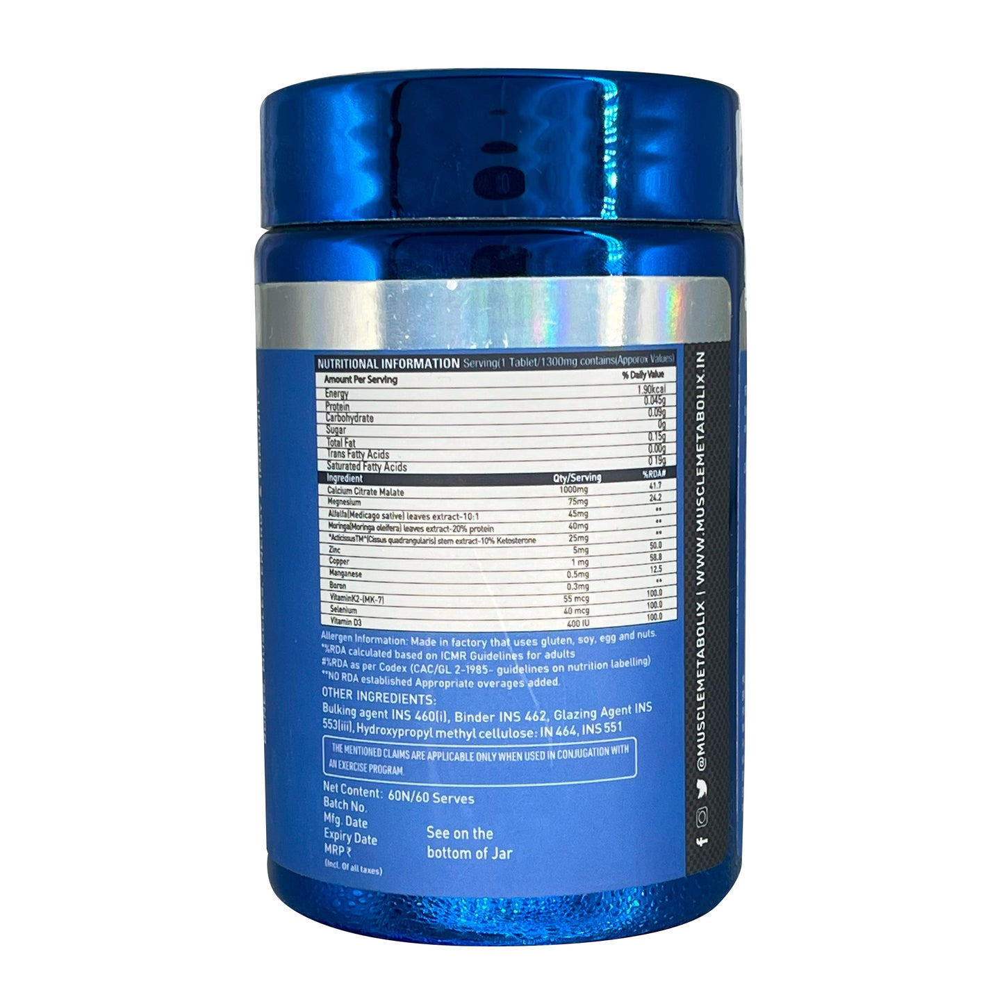 Muscle Metabolix Calcium Bone Support Formula (Tablets-60)