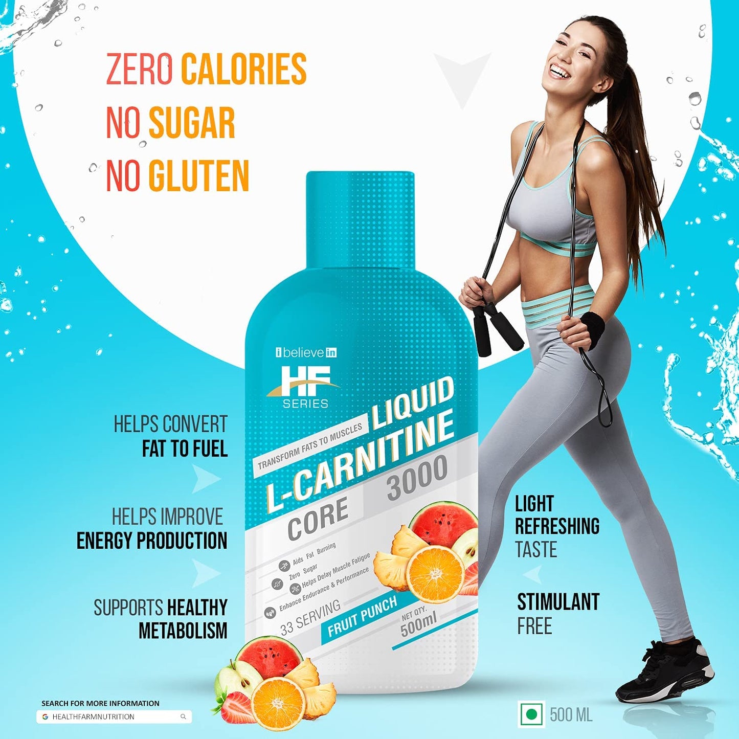 HealthFarm L- Carnitine Preworkout Supplement 3000mg