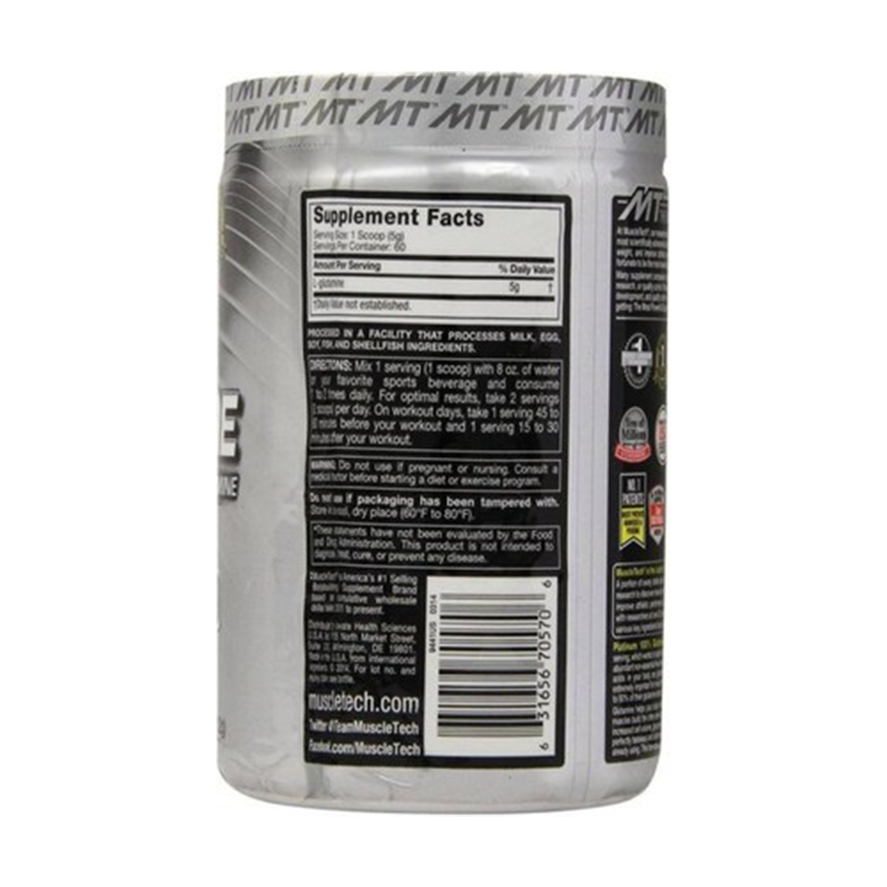 MuscleTech Platinum Glutamine 250 gm, 50 Serving