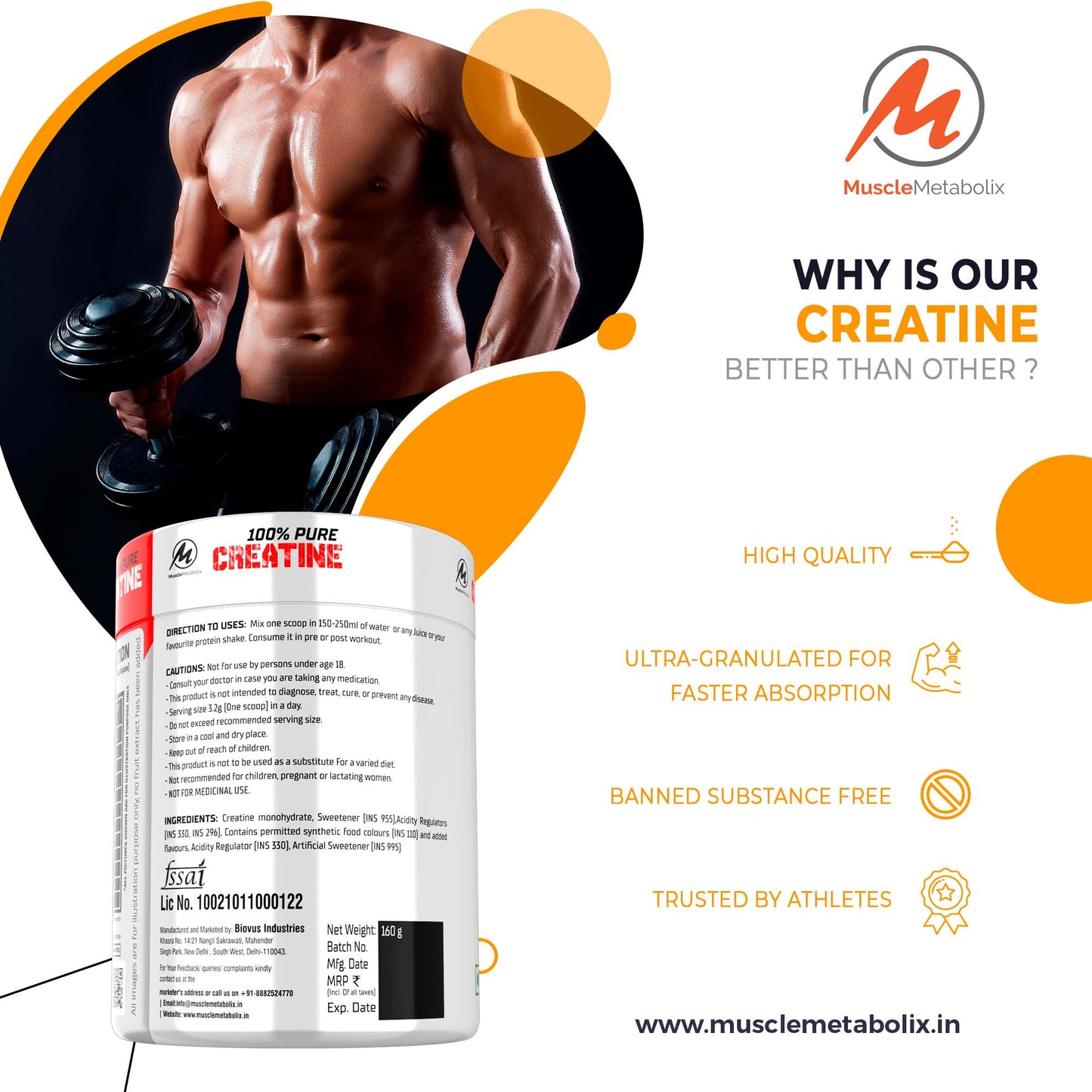 Muscle Metabolix Micronized Creatine Flavored - 50 Servings