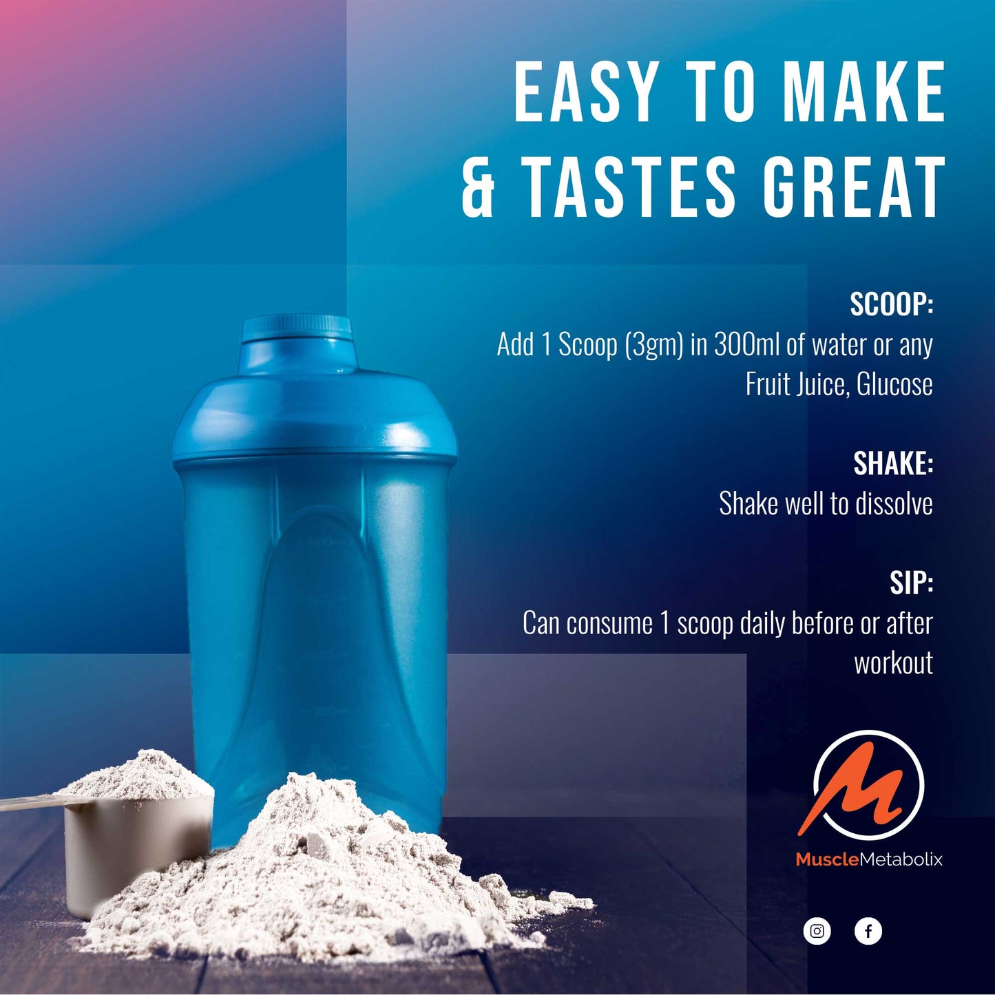 Muscle Metabolix Micronized Creatine Flavored - 50 Servings