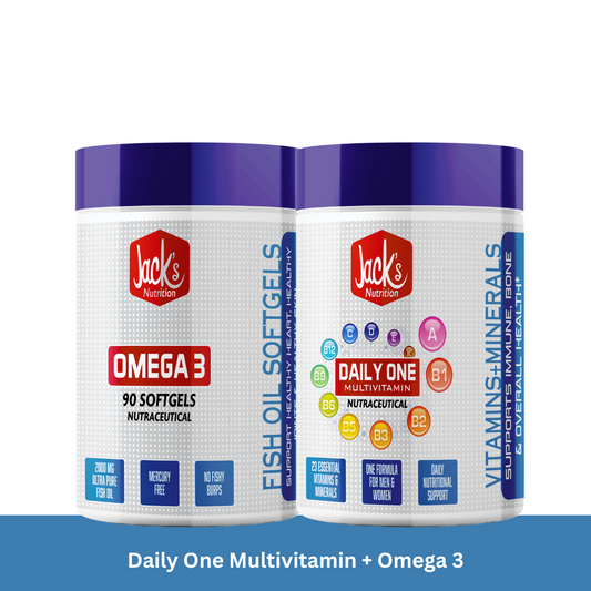 Jacks Nutrition Daily One Multivitamin + Omega 3 Combo