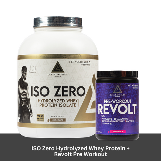 Lazar Angelov ISO Zero Hydrolyzed Whey Protein + Revolt Pre-Workout Combo