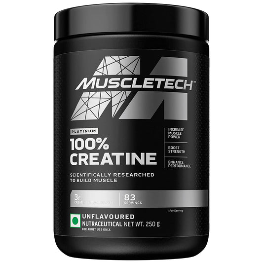 MuscleTech Platinum 100% Creatine Powder (Unflavoured - 250 Gram, 83 Serves)