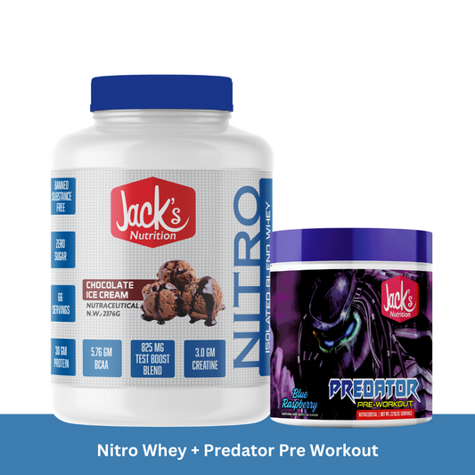 Jacks Nutrition Nitro Whey + Predator Pre Workout Combo