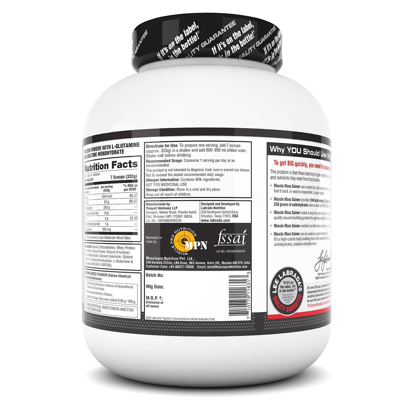 Labrada Muscle Mass Gainer 3Kg