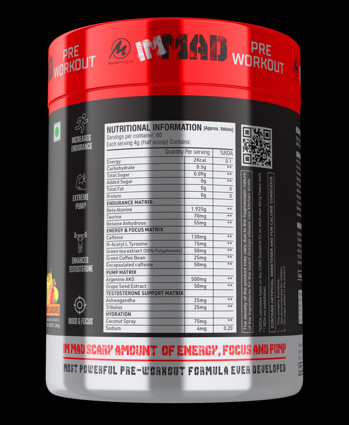 Muscle Metabolix IM Mad Pre Workout - 30 Serving