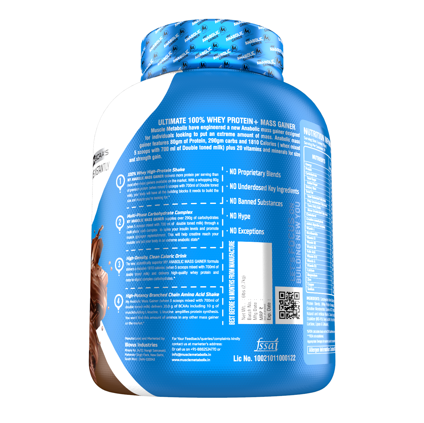 Muscle Metabolix Anabolic Mass Gainer 2.7 Kg