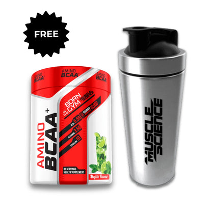 Muscle Science Amino BCAA - 30 Servings + FREE Steel Shaker