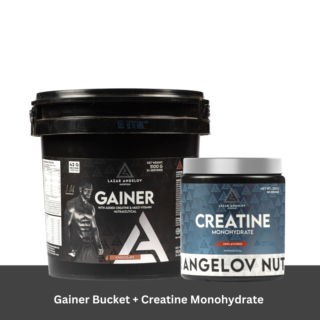 Lazar Angelov Gainer Bucket + Creatine Combo