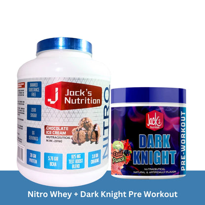 Jacks Nutrition Nitro Whey + Dark Knight Pre Workout Combo